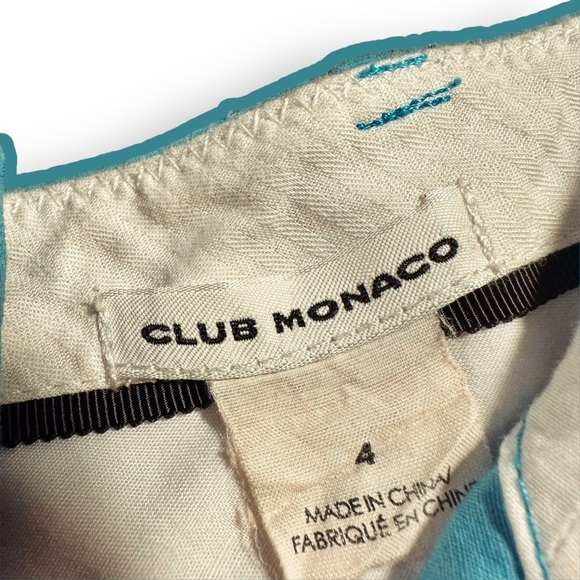 Club Monaco Turquoise Blue Rolled Cuff Chino Shorts Size 4 - Picture 2 of 9